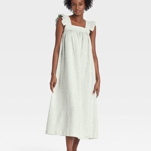 A New Day Ruffled Linen Sundress